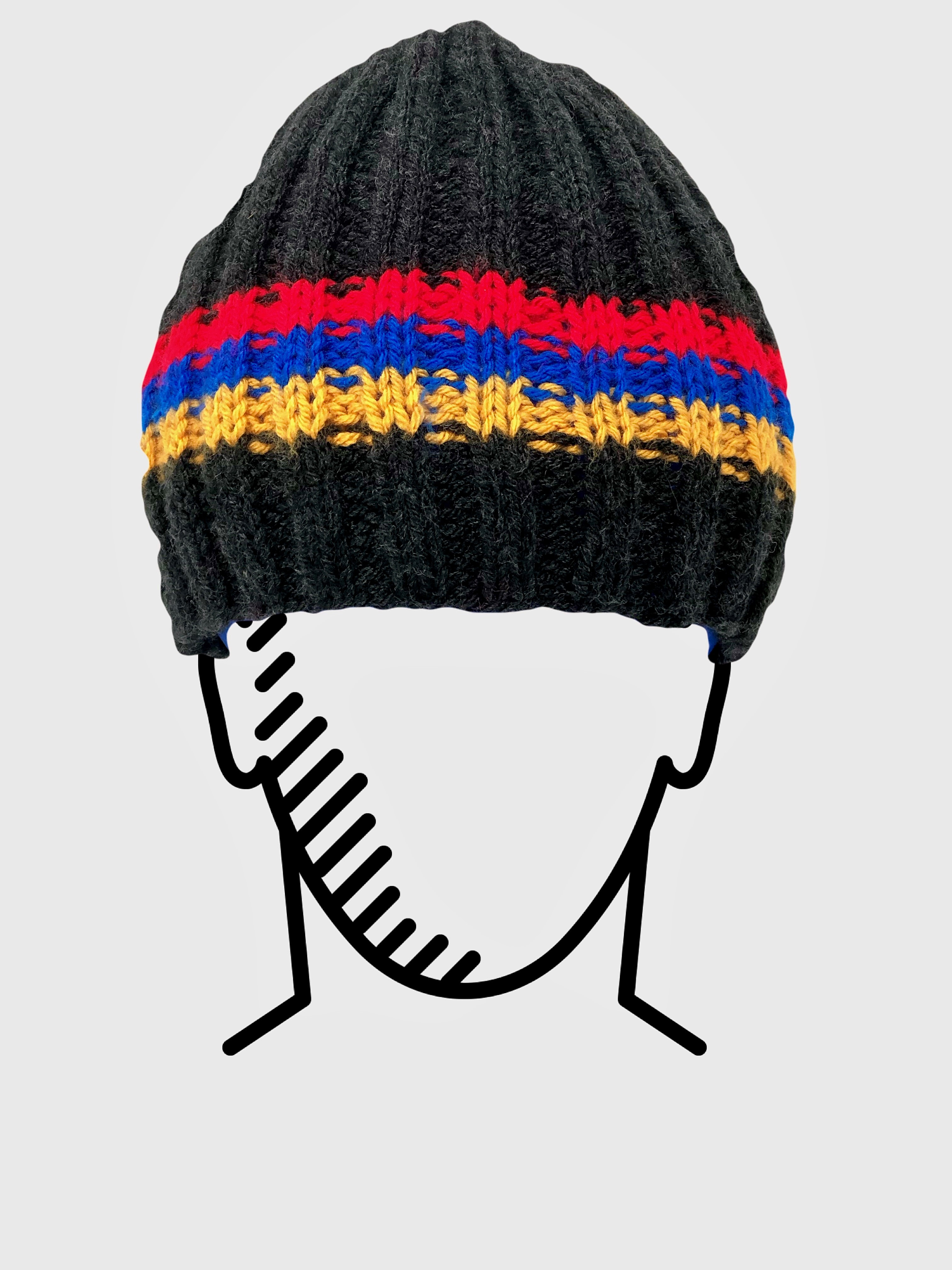 Winter tuque in tricolor knitwear to customize